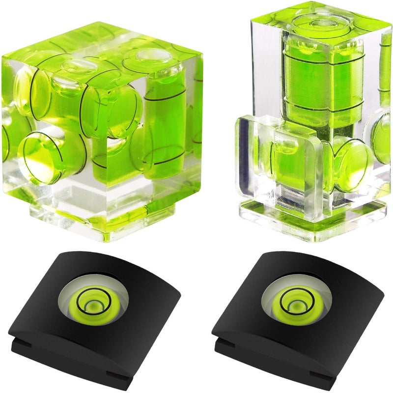 Anwenk Hot Shoe Level Camera Bubble Level Hot Shoe Spirit Level Hot Shoe Cover (Includes 3 Axis Bubble Level, 2 Axis Bubble Level and 1 Axis Hot Shoe Cover) Combo Pack - Image 1